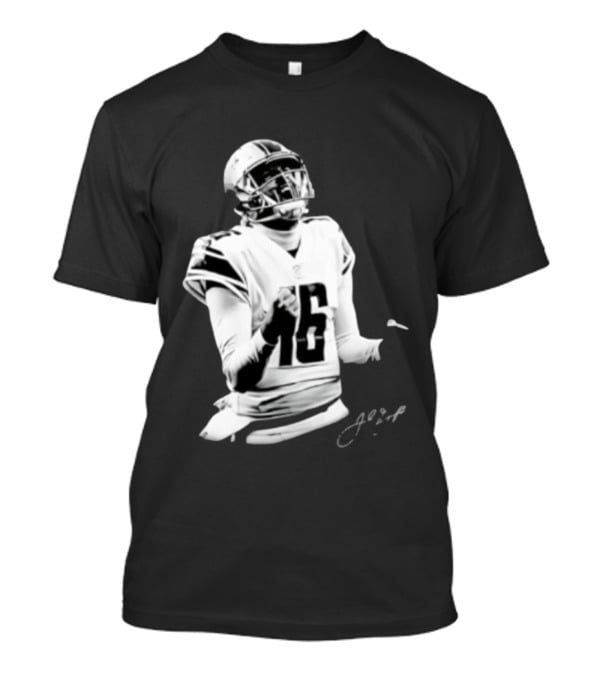 Original Detroit Lions Jared Goff 16 Quarterback MVP Player Autograph T-Shirt