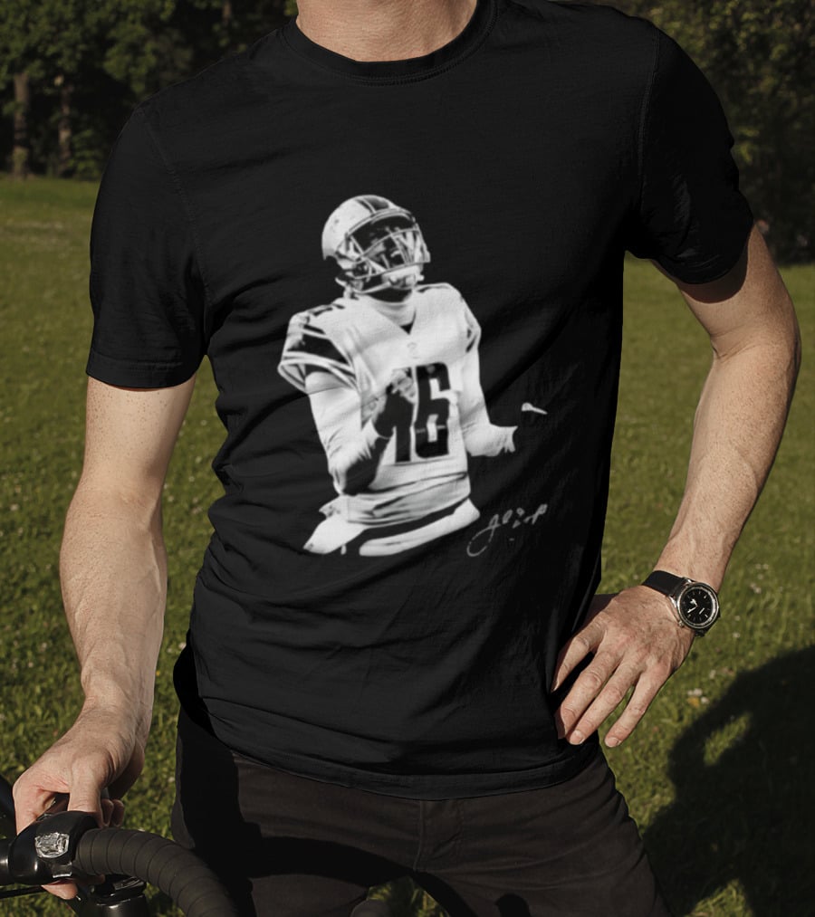 Original Detroit Lions Jared Goff 16 Quarterback MVP Player Autograph T-Shirt