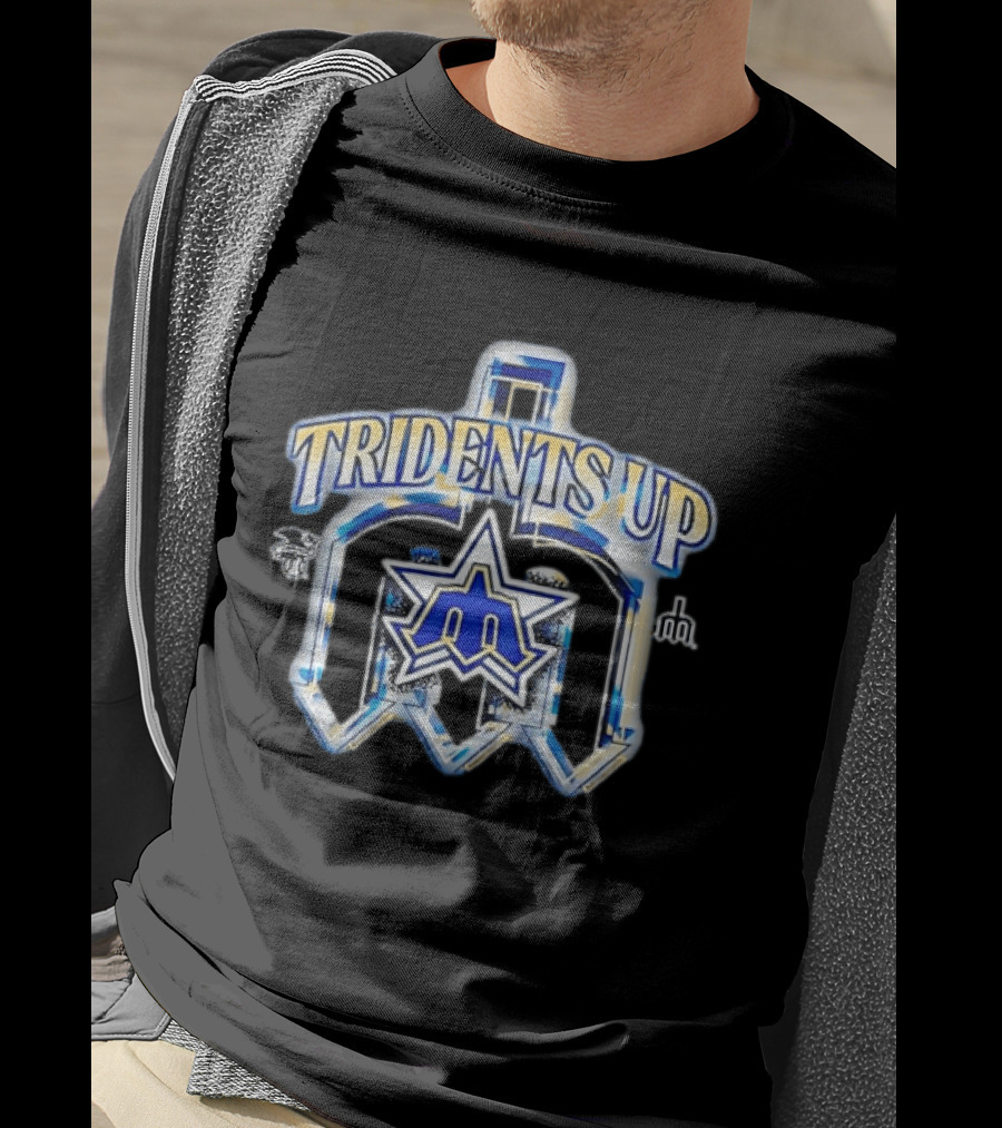 Seattle Mariners MLB Tridents Up 3D Metallic Compass Star T-Shirt