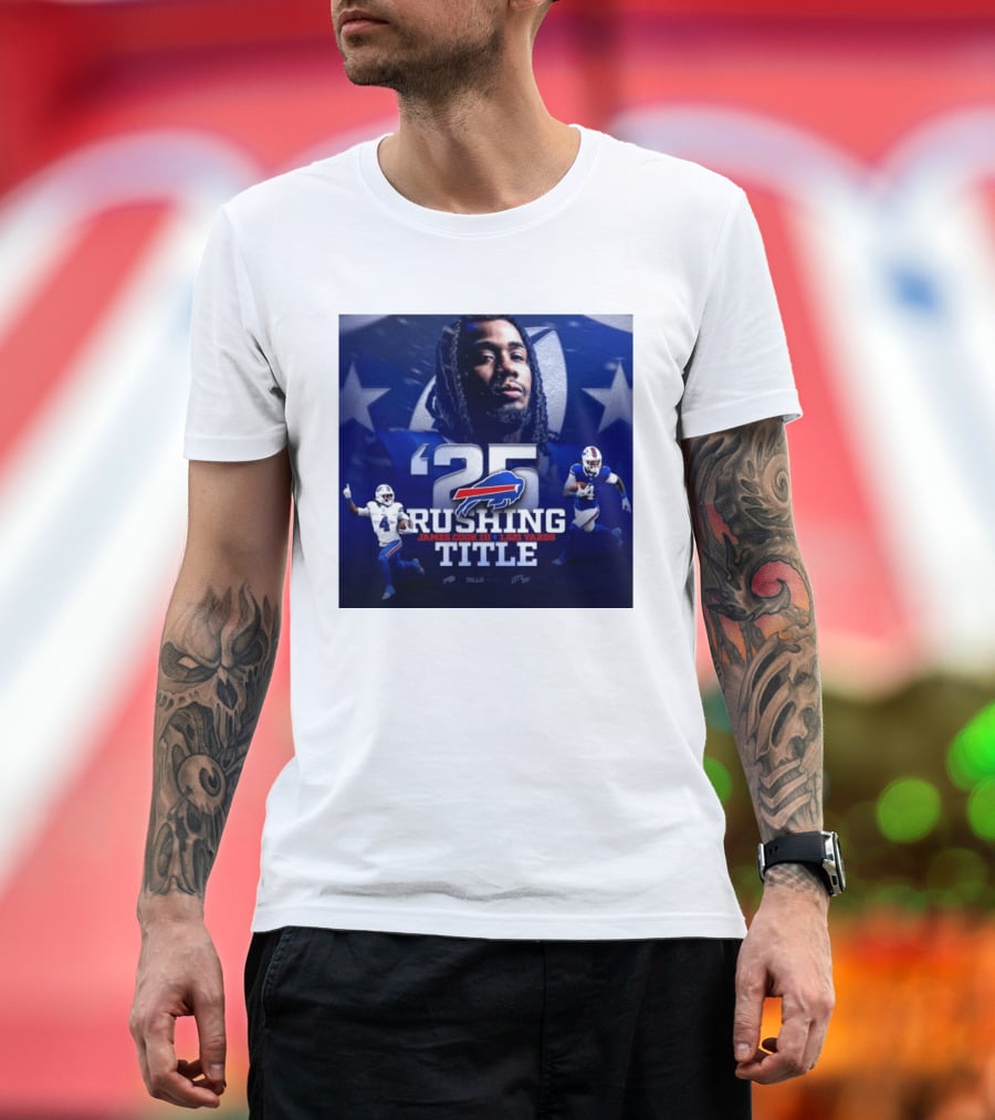 25 Rushing Buffalo Football James Cook III 1621 Yards Title T-Shirt