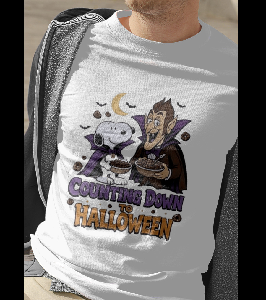 Peanuts Snoopy And Dracula Counting Down To Halloween T-Shirt