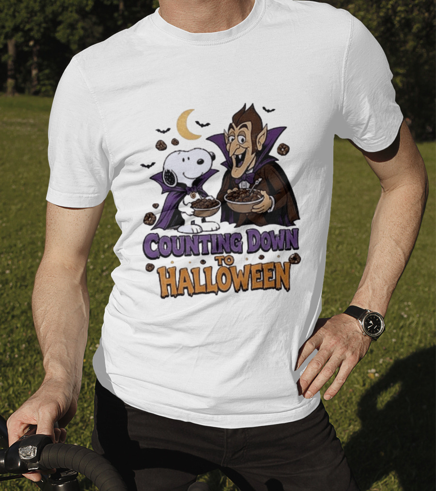 Peanuts Snoopy And Dracula Counting Down To Halloween T-Shirt