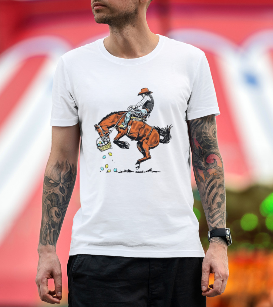 Cowboy Horse Easter Egg Basket Riding 2026 T-Shirt