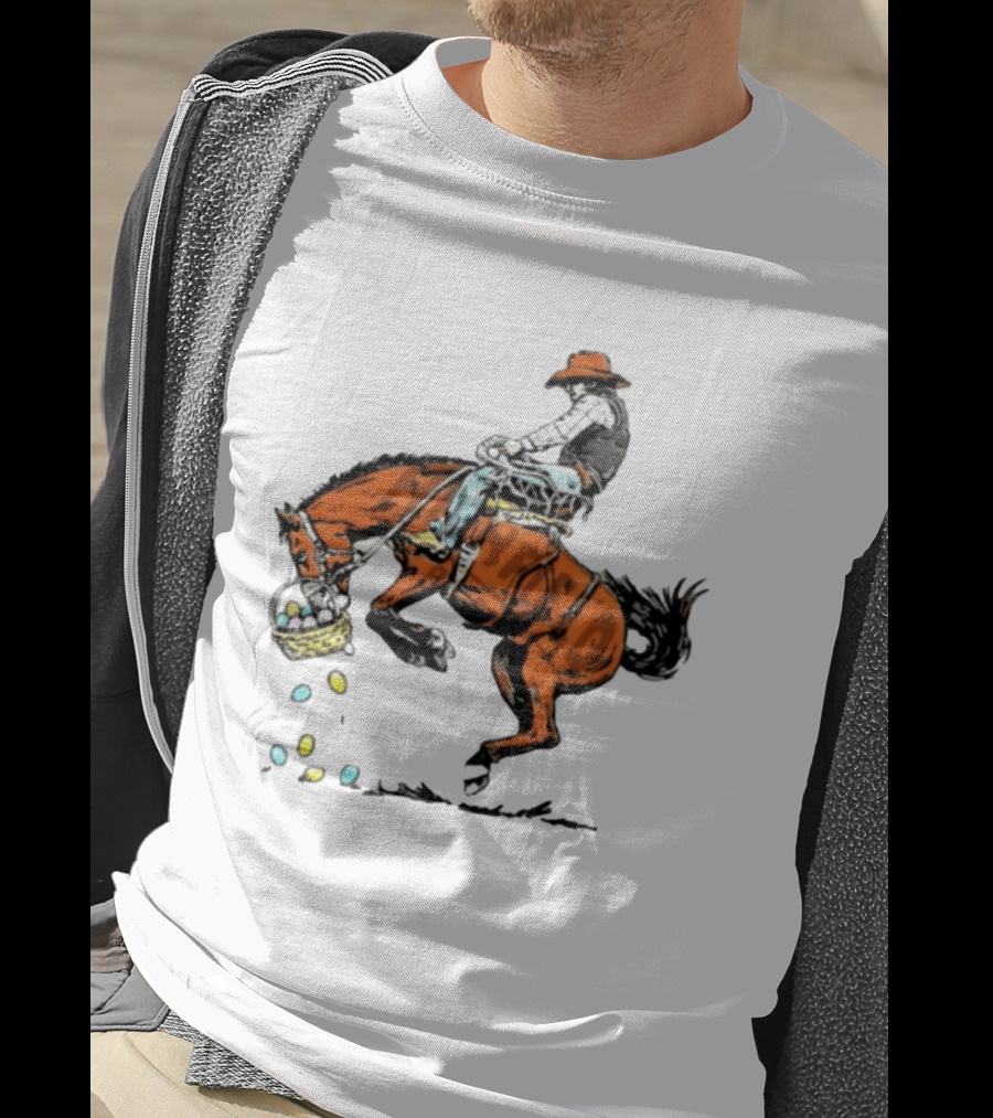 Cowboy Horse Easter Egg Basket Riding 2026 T-Shirt