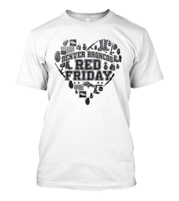 Denver Broncos Remember Everyone Deployed Heart Shape Red Friday T-Shirt