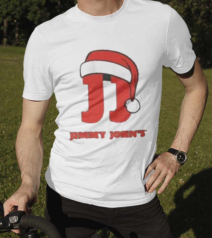 Jimmy John's Festive Santa Hat Christmas T-Shirt