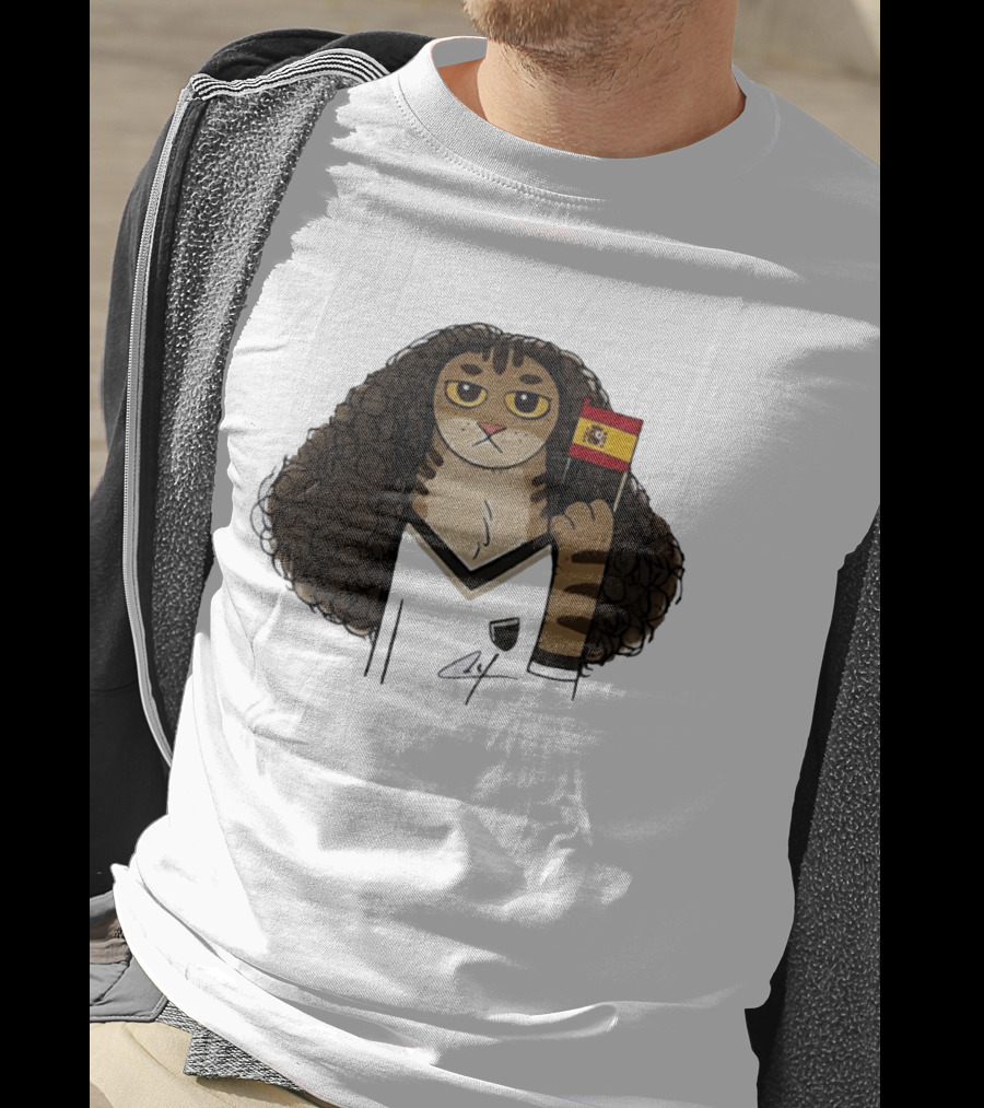 Marc Cucurella Cat Holding Spain Flag FC Barcelona T-Shirt