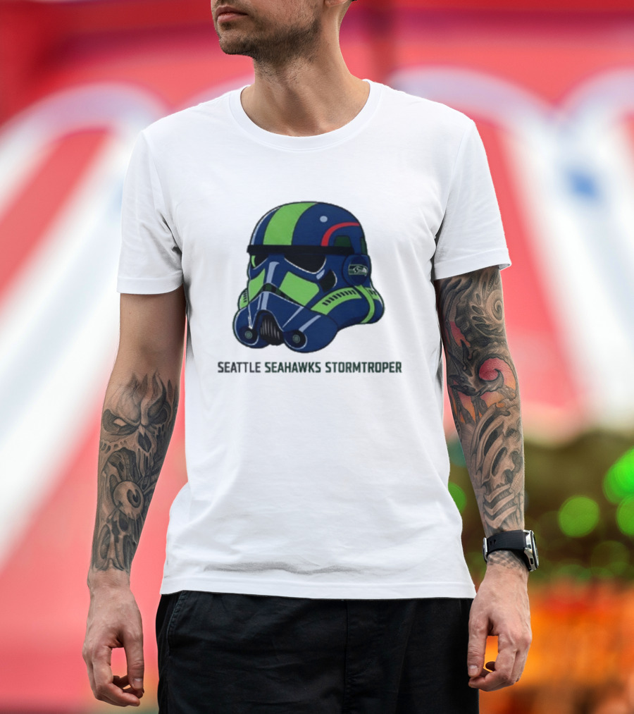 Seattle Seahawks Stormtrooper Game Day Galactic Helmet T-Shirt
