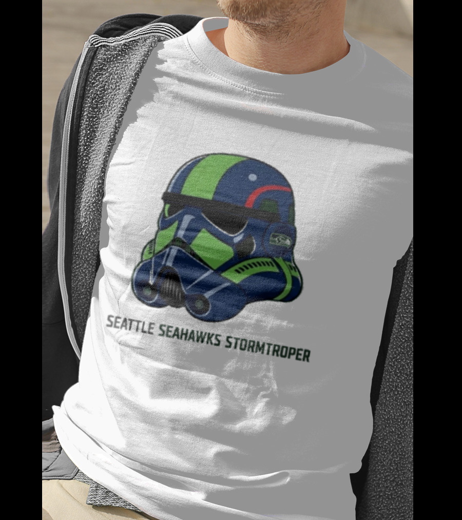 Seattle Seahawks Stormtrooper Game Day Galactic Helmet T-Shirt