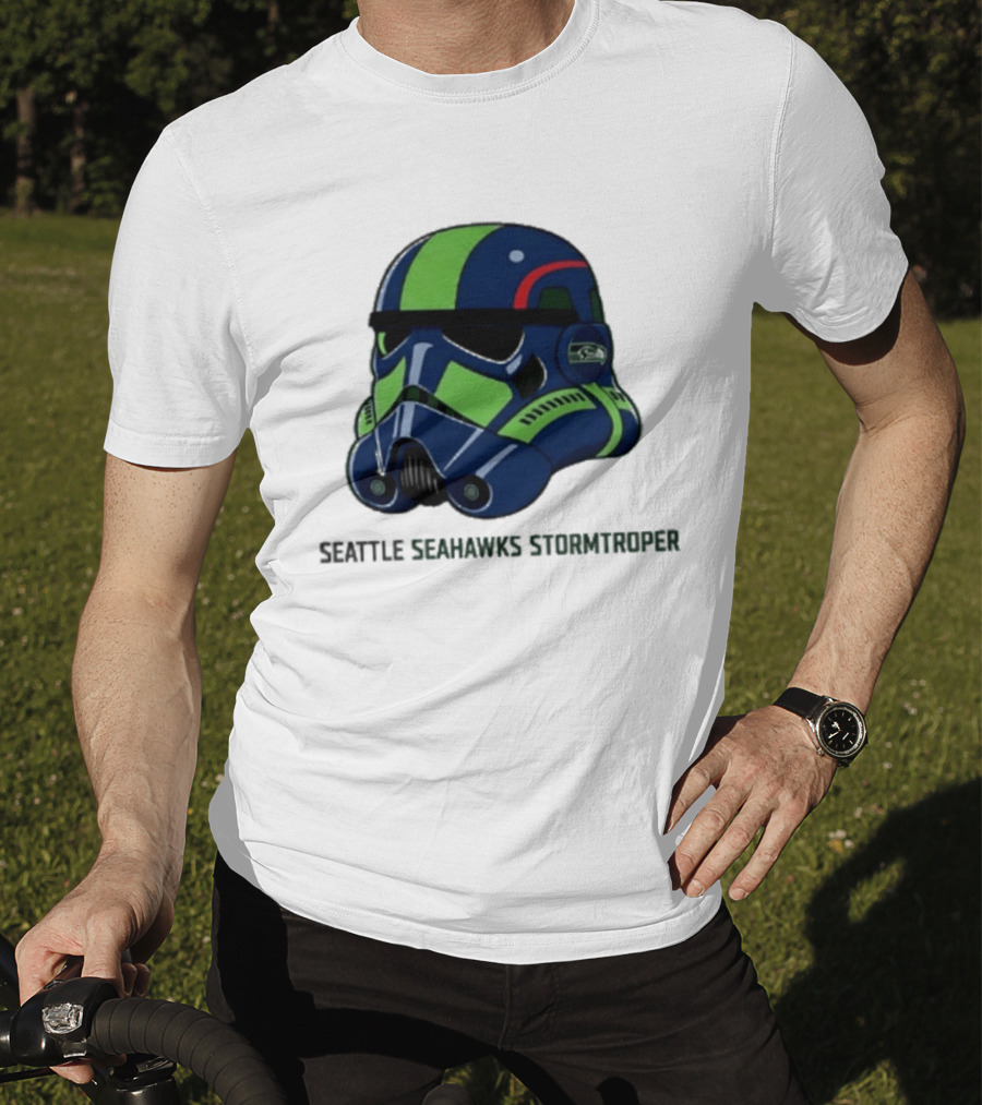 Seattle Seahawks Stormtrooper Game Day Galactic Helmet T-Shirt
