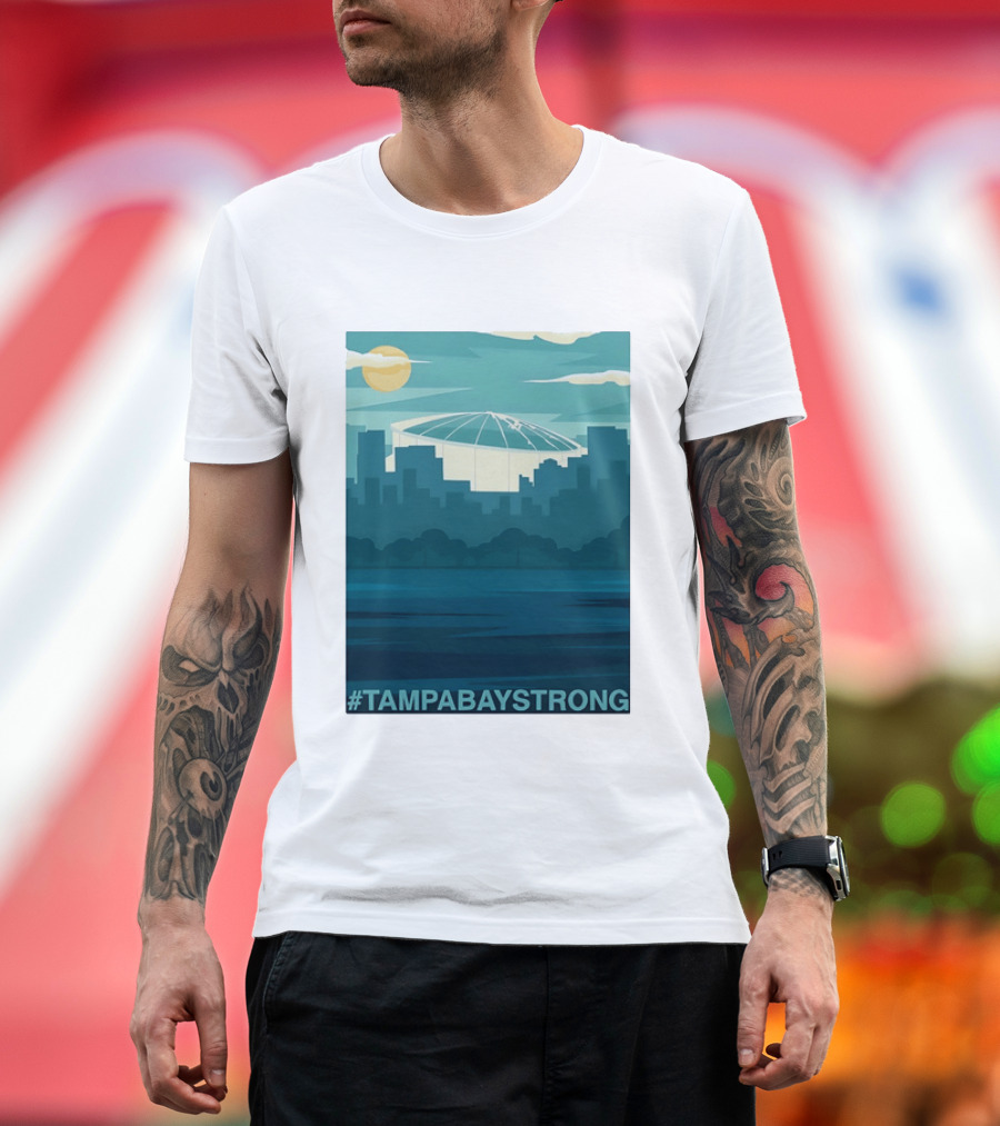 Tampa Bay Strong Skyline Tropicana Field Hashtag T T-Shirt
