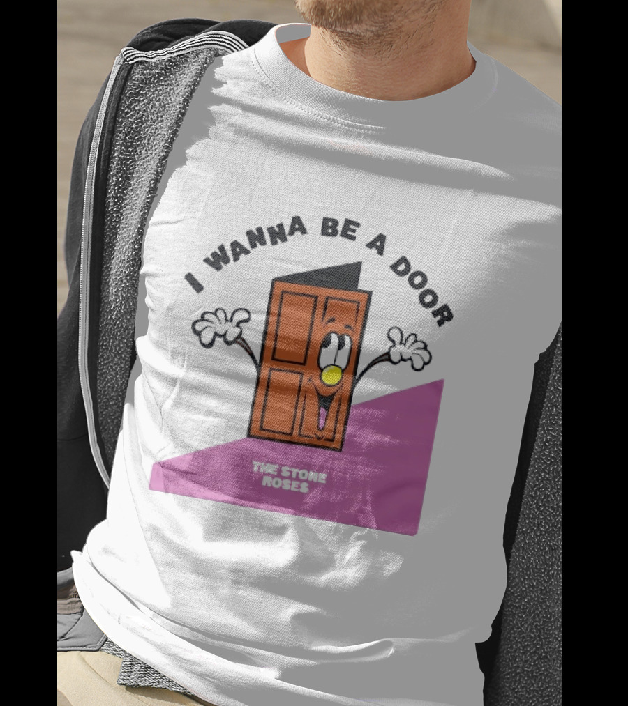 The Stone Roses I Wanna Be A Door Cartoon Yellow Nose Waving Hands T-Shirt