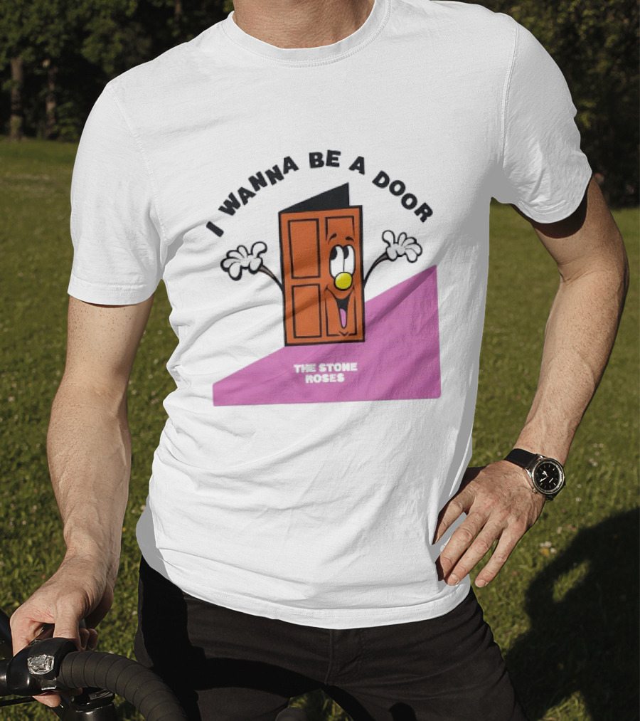 The Stone Roses I Wanna Be A Door Cartoon Yellow Nose Waving Hands T-Shirt