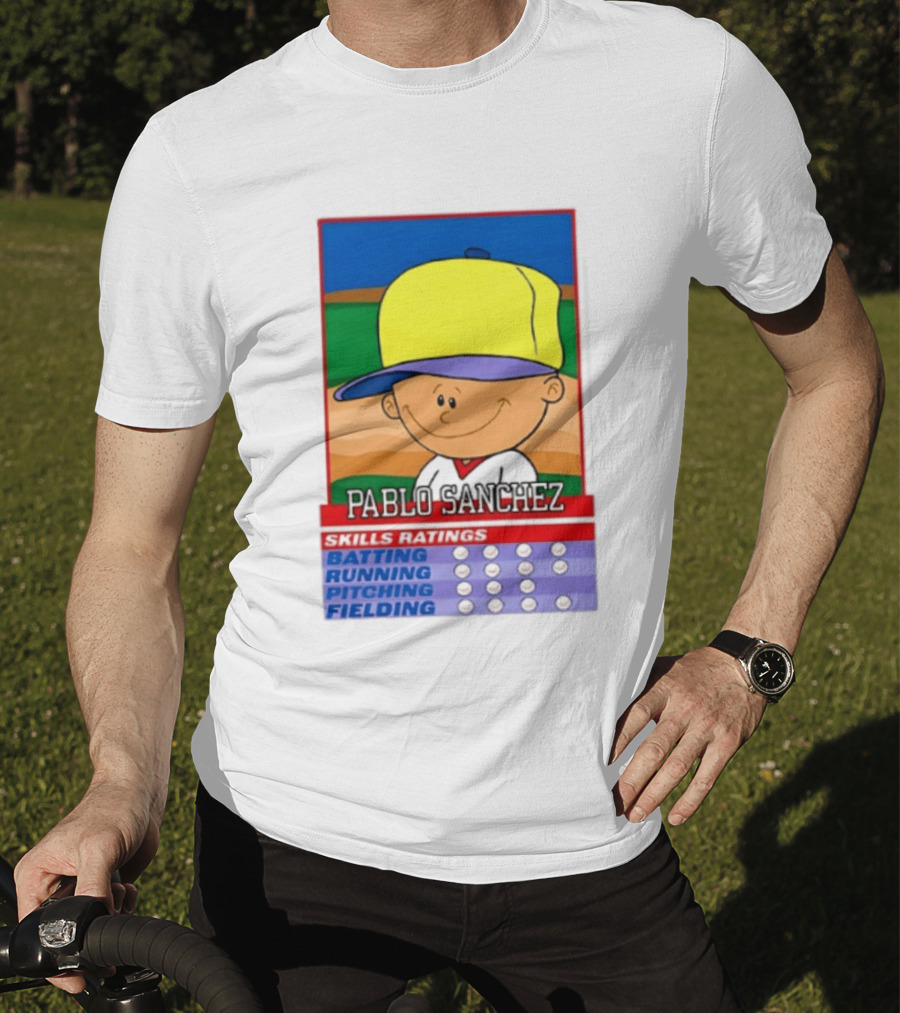 Trending Pablo Sanchez Skills Ratings Card Batting Running Pitching Fielding T-Shirt