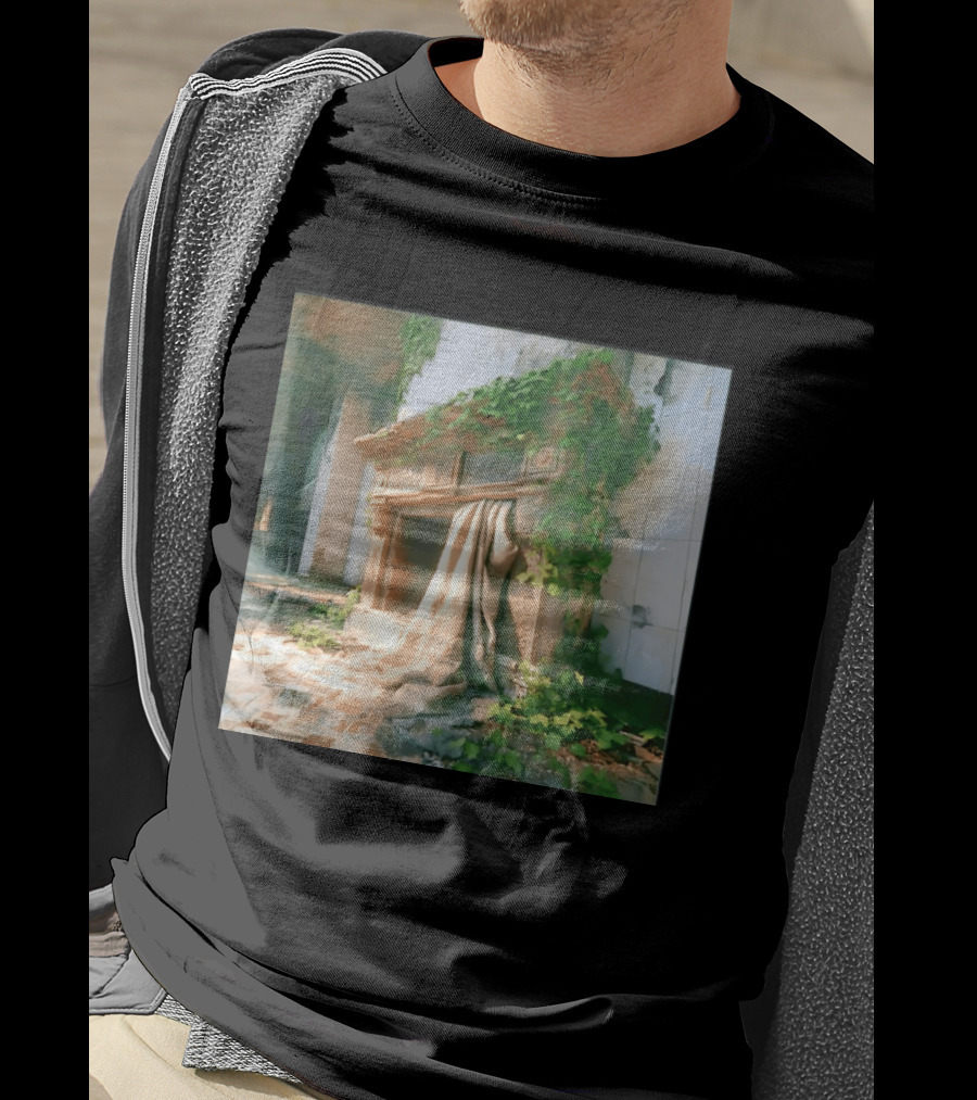 Abandoned Fireplace With Overgrown Ivy And Ruins Ambience T-Shirt