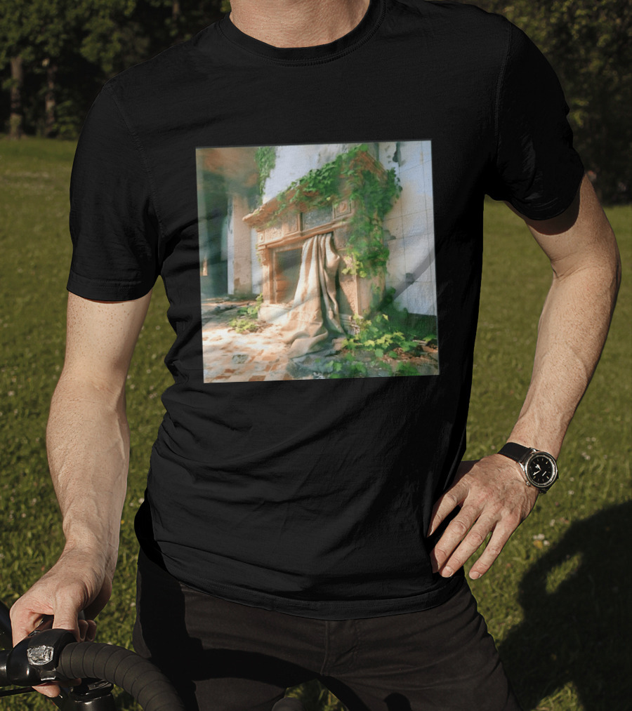 Abandoned Fireplace With Overgrown Ivy And Ruins Ambience T-Shirt