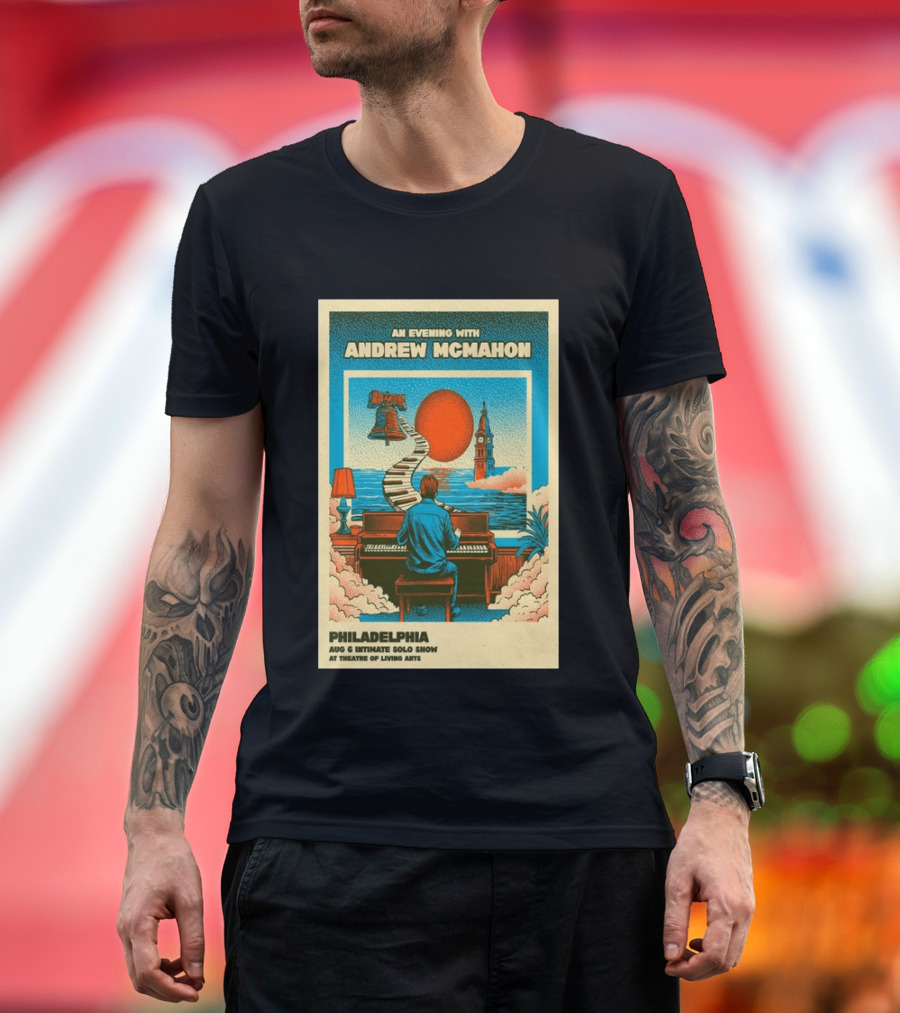 Andrew McMahon An Evening With Philadelphia Aug 6 Intimate Solo Show Theatre Of Living Arts Tour T-Shirt