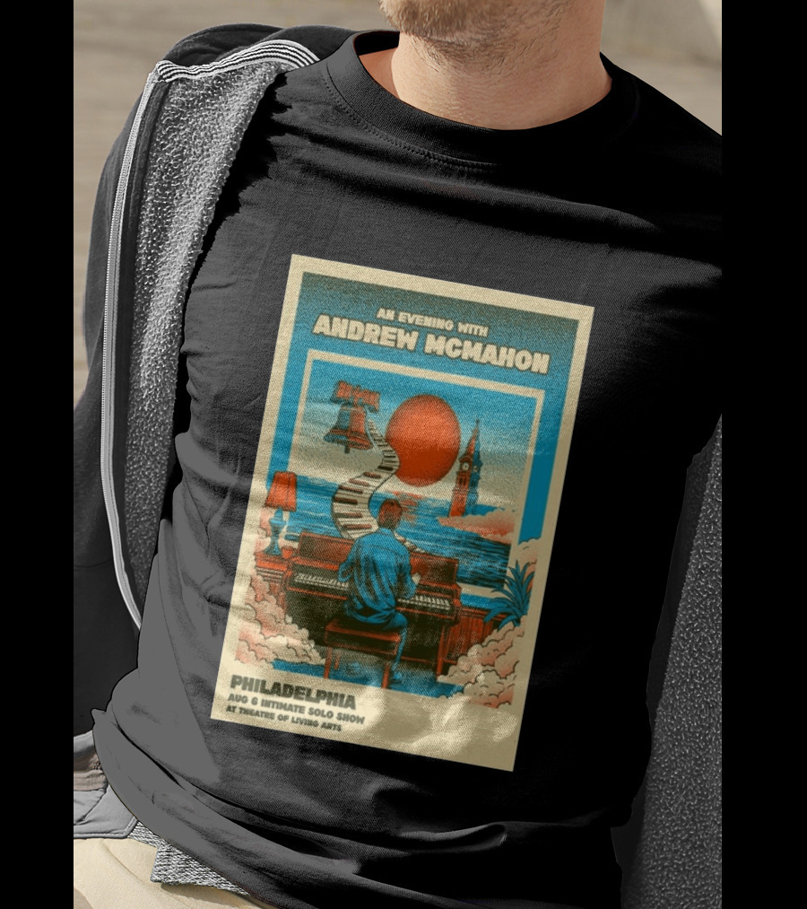 Andrew McMahon An Evening With Philadelphia Aug 6 Intimate Solo Show Theatre Of Living Arts Tour T-Shirt