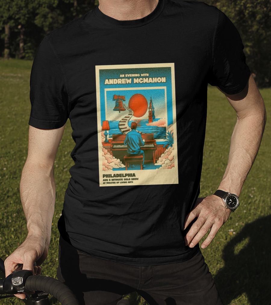 Andrew McMahon An Evening With Philadelphia Aug 6 Intimate Solo Show Theatre Of Living Arts Tour T-Shirt