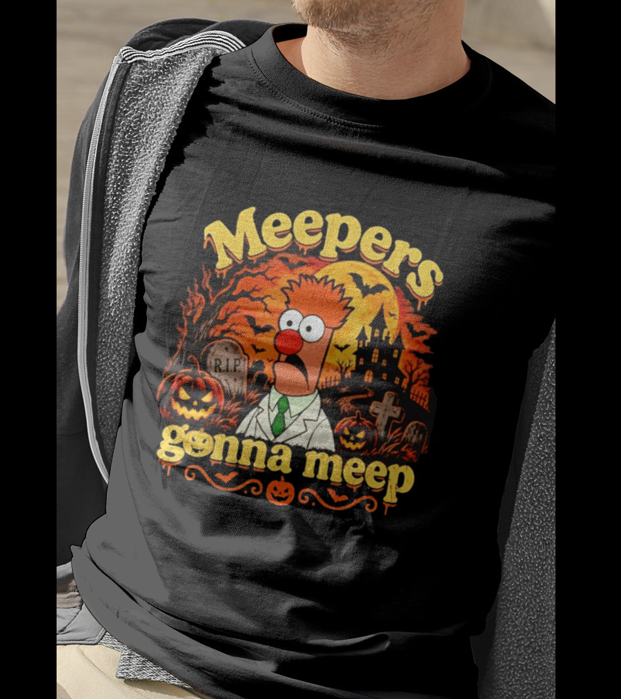 Meepers Gonna Meep Halloween The Muppets Beaker Spooky Scene T-Shirt