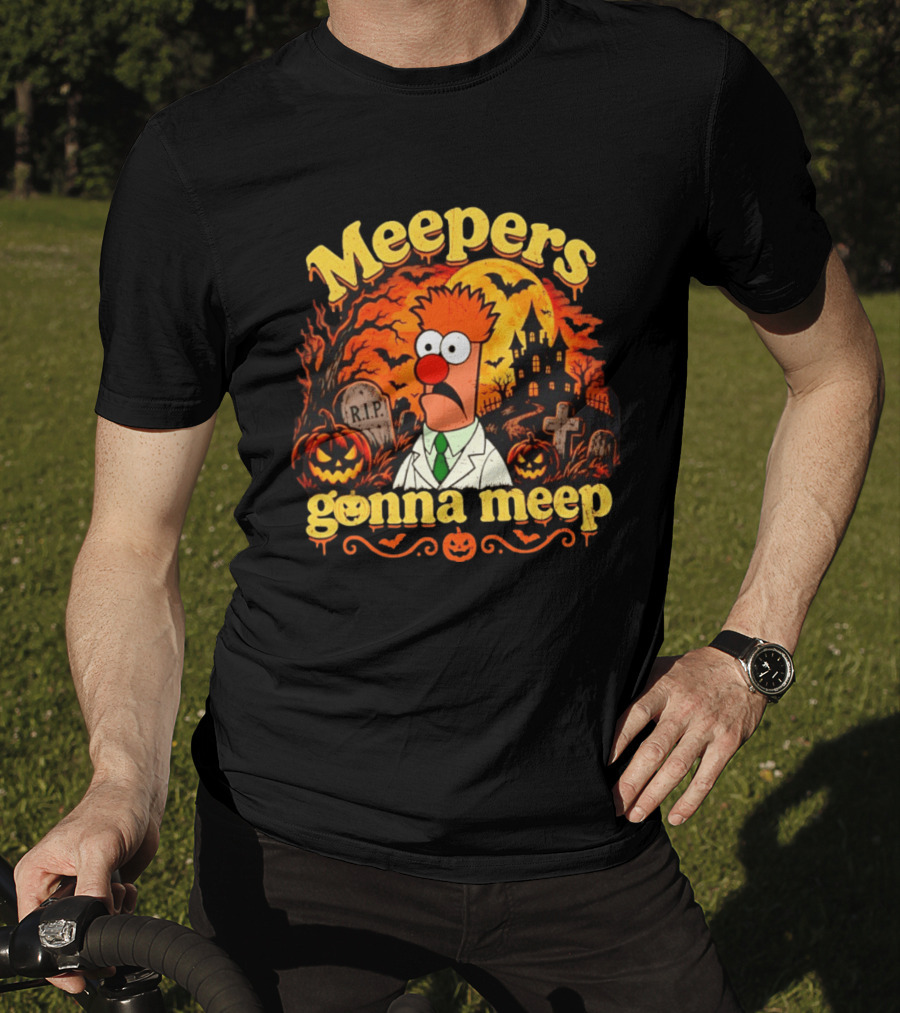 Meepers Gonna Meep Halloween The Muppets Beaker Spooky Scene T-Shirt