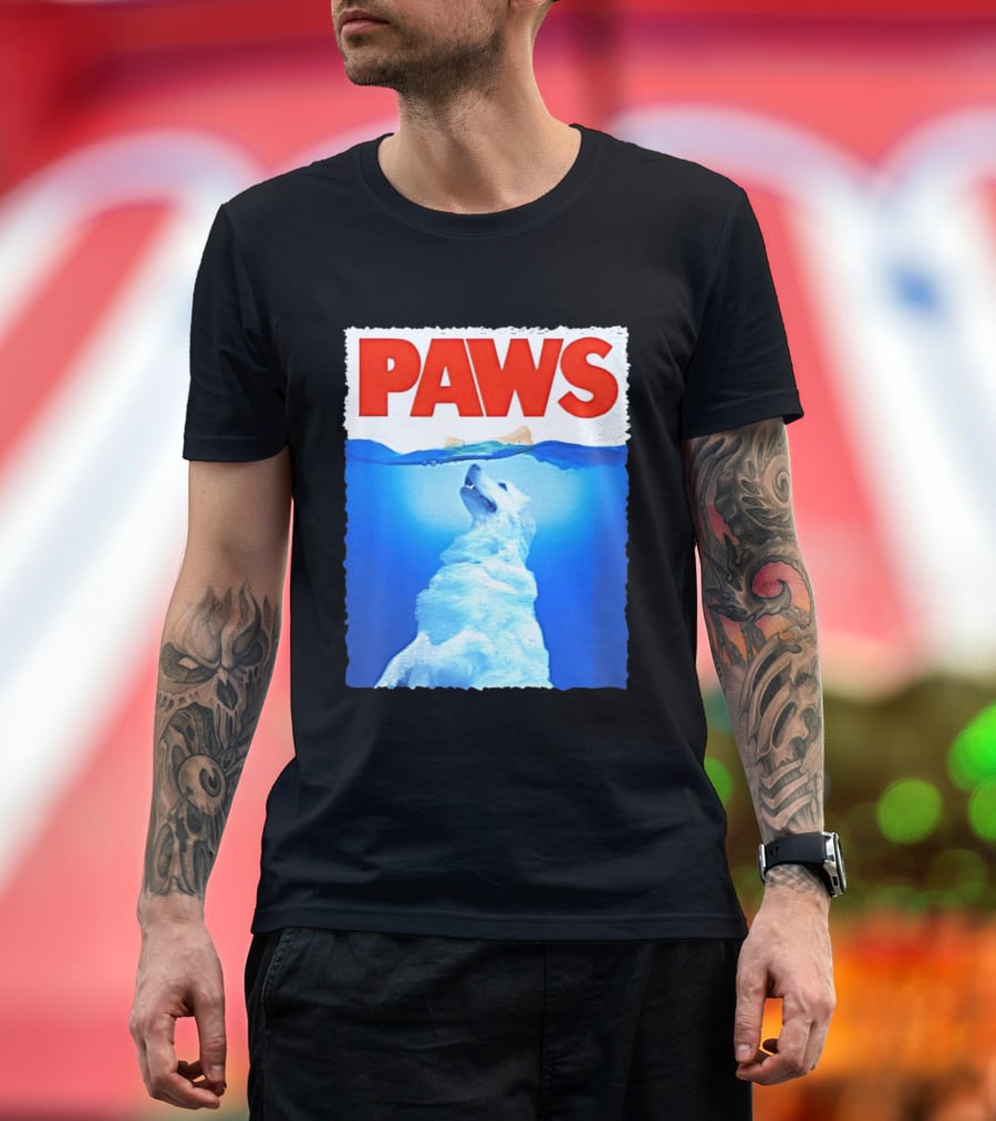 PAWS Classic Parody With Diving Dog Image T-Shirt