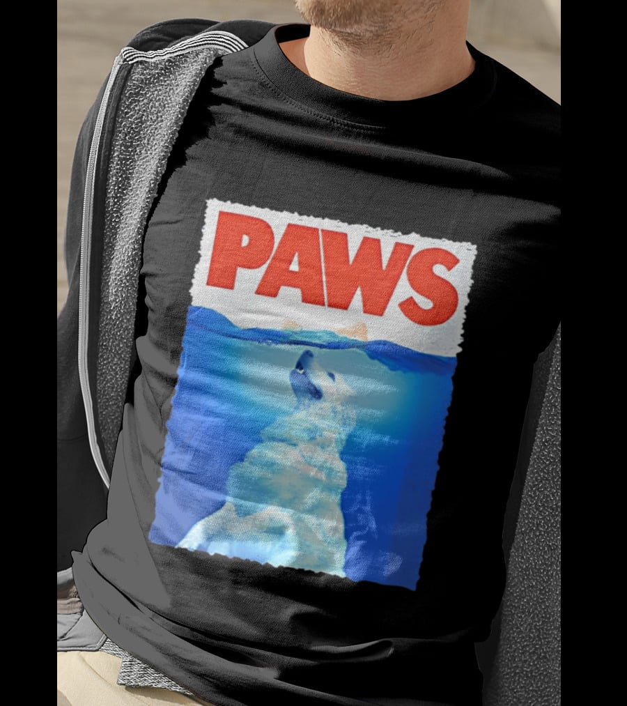 PAWS Classic Parody With Diving Dog Image T-Shirt