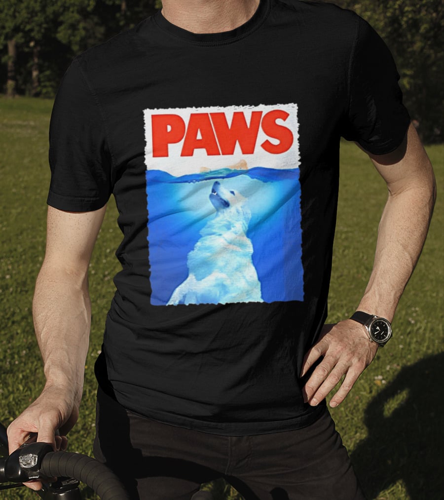 PAWS Classic Parody With Diving Dog Image T-Shirt