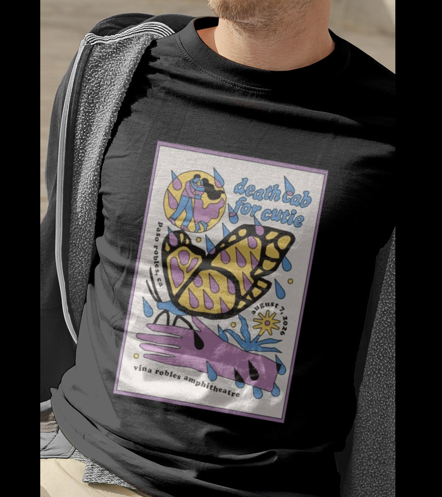 Death Cab For Cutie Paso Robles Vina Robles Amphitheatre August 7 2026 Butterfly T-Shirt
