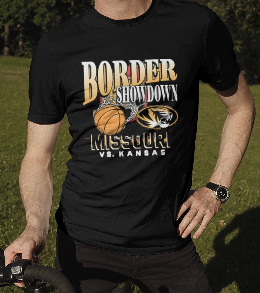 Border Showdown Missouri Tigers Vs Kansas Basketball 2025 T-Shirt