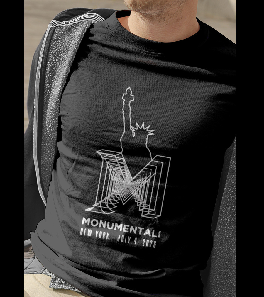 Monumental Tour New York July 4 2026 Live Music Event Statue Of Liberty T-Shirt