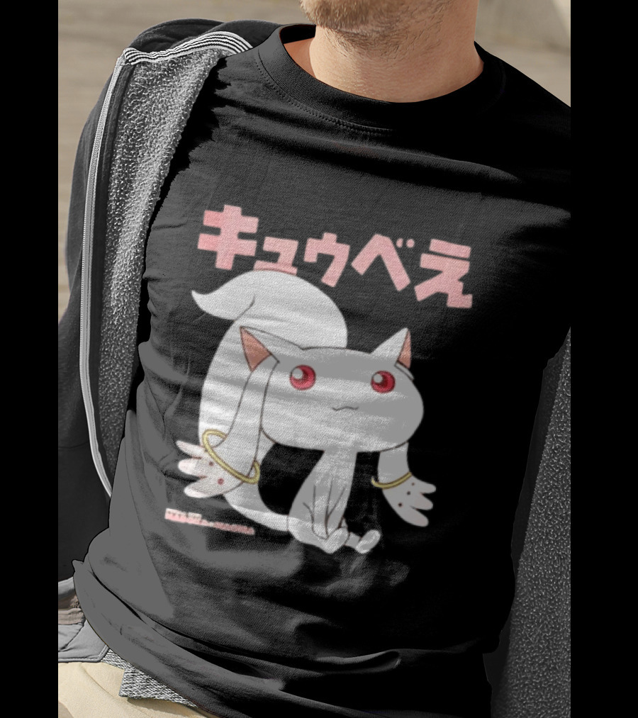 Puella Magi Madoka Magica Kyubey Anime Character Red Eyes T-Shirt