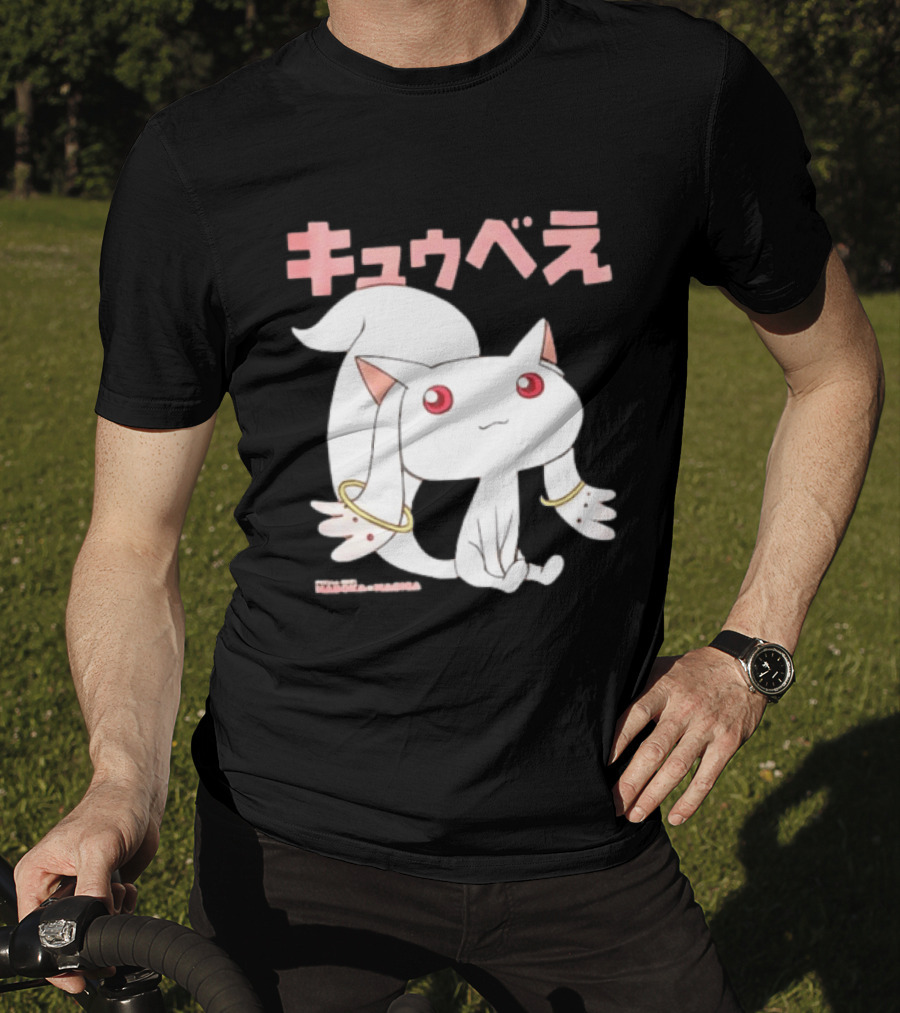 Puella Magi Madoka Magica Kyubey Anime Character Red Eyes T-Shirt
