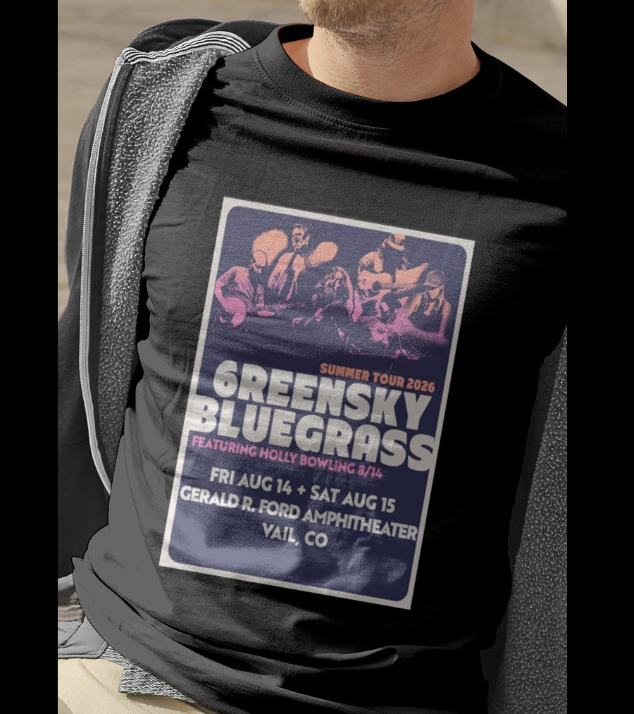 Greensky Bluegrass Summer Tour 2026 Vail CO Featuring Holly Bowling Aug 14 15 Gerald R Ford Amphitheater T-Shirt