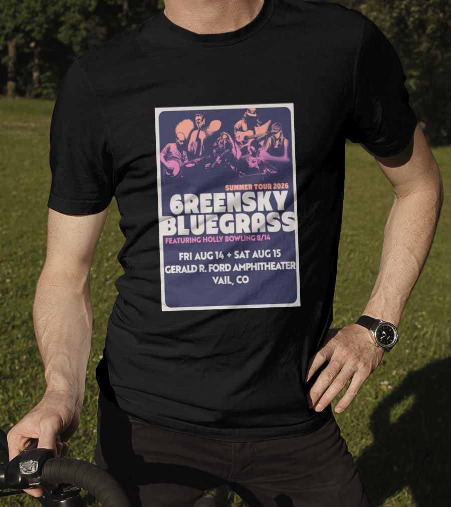 Greensky Bluegrass Summer Tour 2026 Vail CO Featuring Holly Bowling Aug 14 15 Gerald R Ford Amphitheater T-Shirt