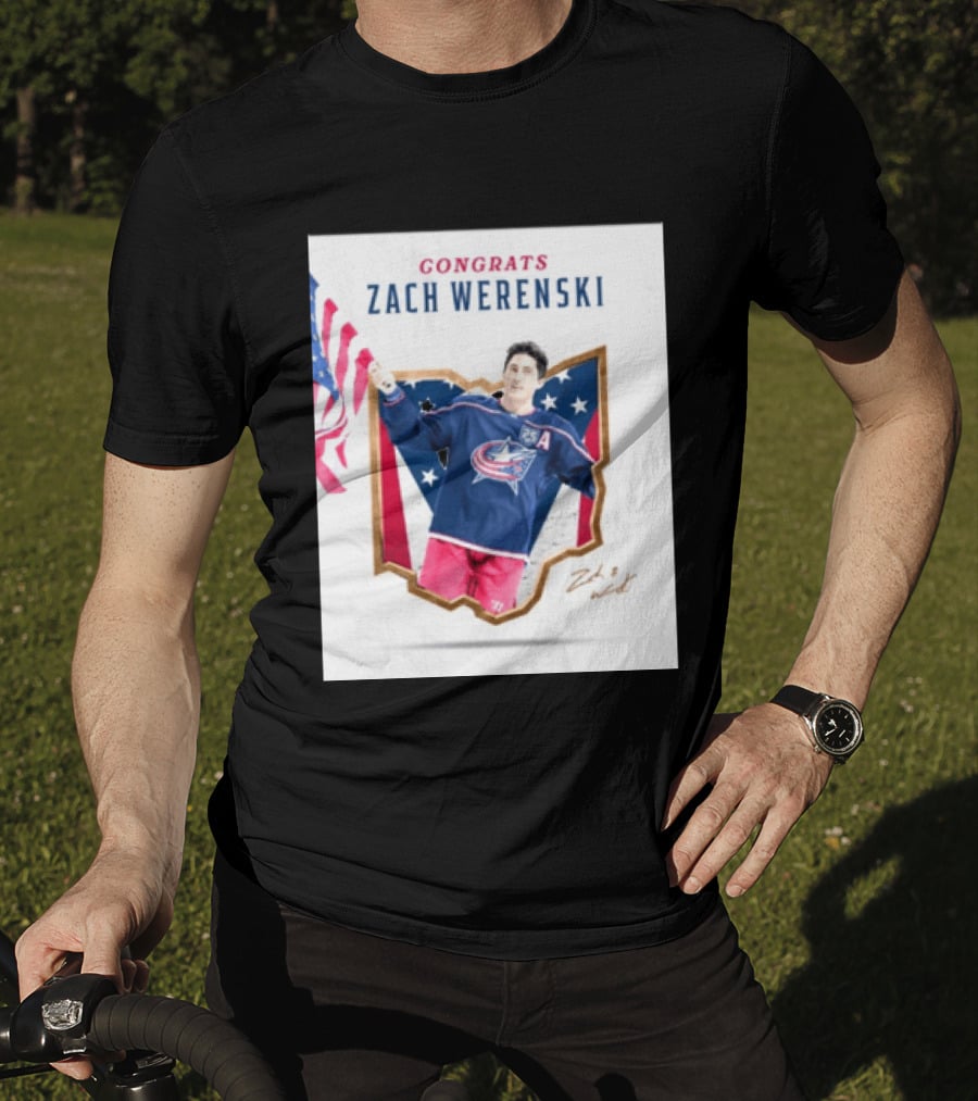 Congrats Zach Werenski USA Columbus Blue Jackets Hockey Celebration T-Shirt