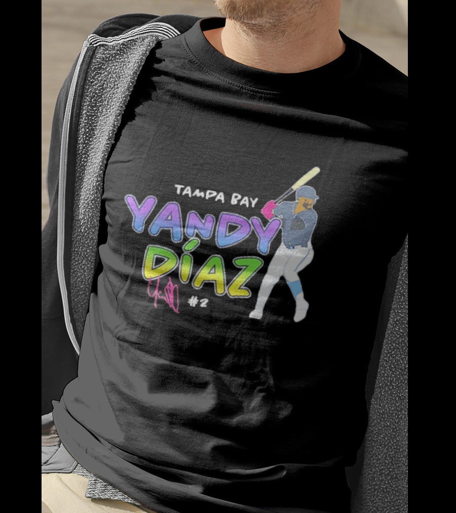 Tampa Bay Yandy Díaz #2 Baseball Player T-Shirt
