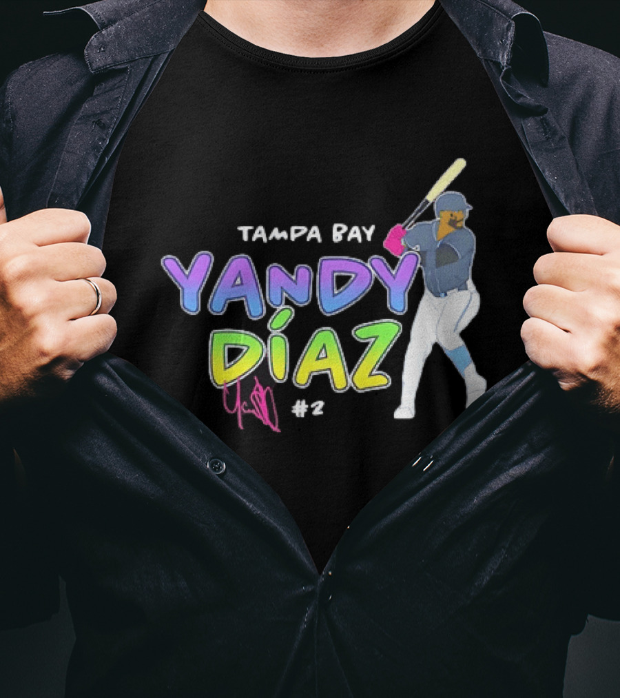 Tampa Bay Yandy Díaz #2 Baseball Player T-Shirt