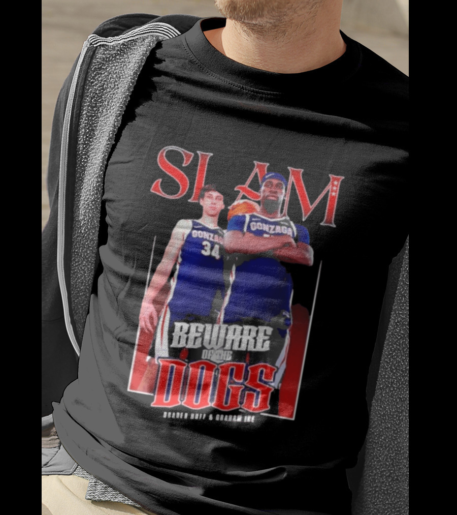 Slam Gonzaga Basketball Beware Of The Dogs Braden Huff Graham Ike T-Shirt