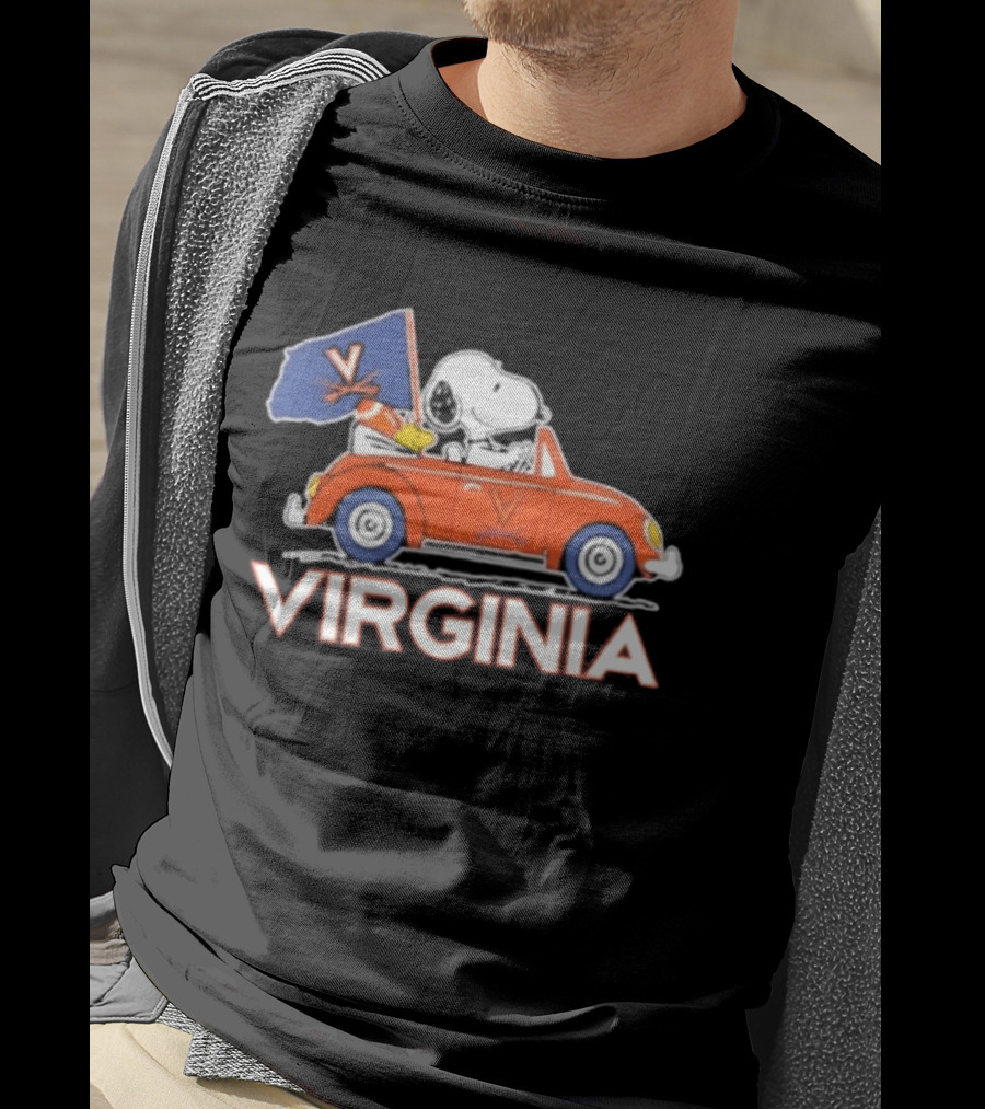 Snoopy Driving Car Virginia Cavaliers Football Fan Spirit T-Shirt
