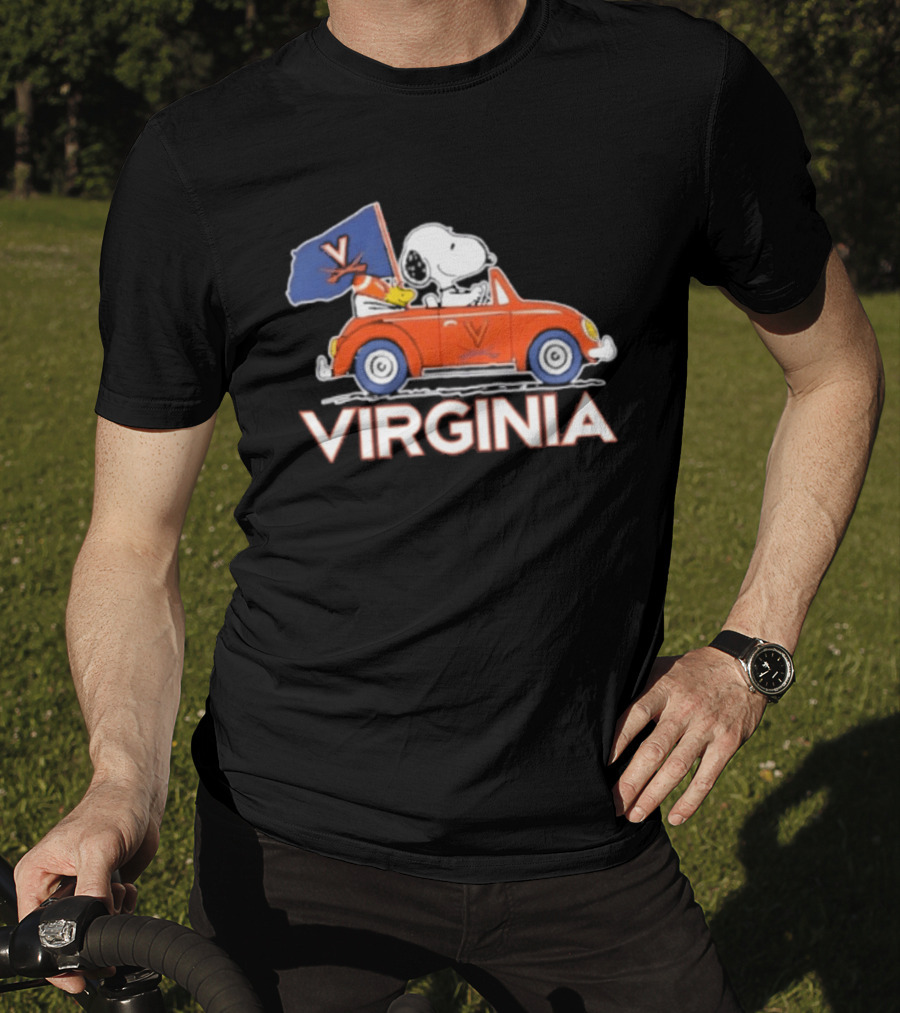 Snoopy Driving Car Virginia Cavaliers Football Fan Spirit T-Shirt