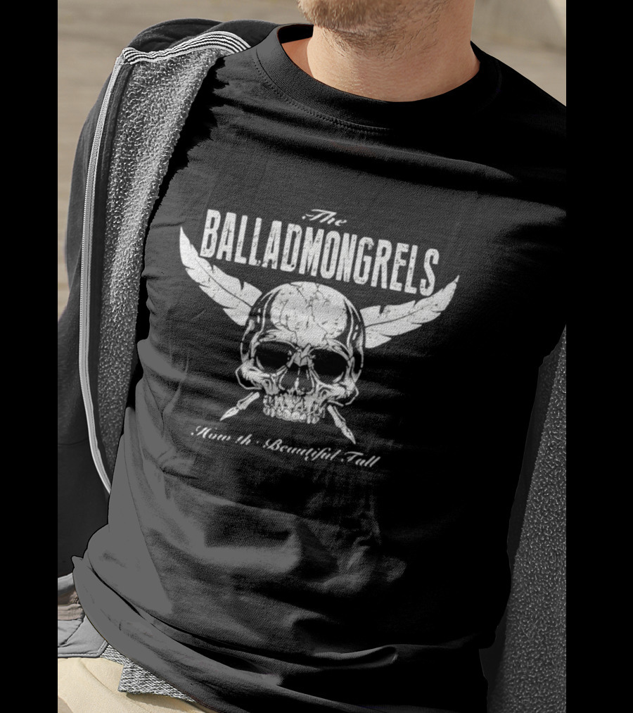 The Balladmongrels How The Beautiful Fall Skull Distressed T-Shirt