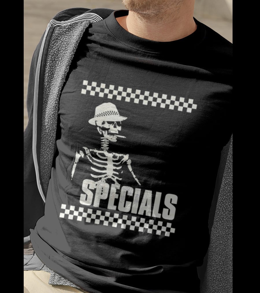 The Specials Skeleton Ska Band 2 Tone Distressed T-Shirt