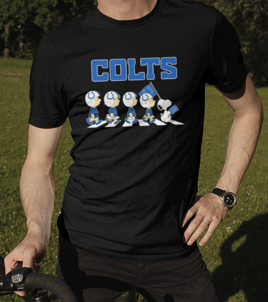 Peanuts Characters March Abbey Road Indianapolis Colts T-Shirt