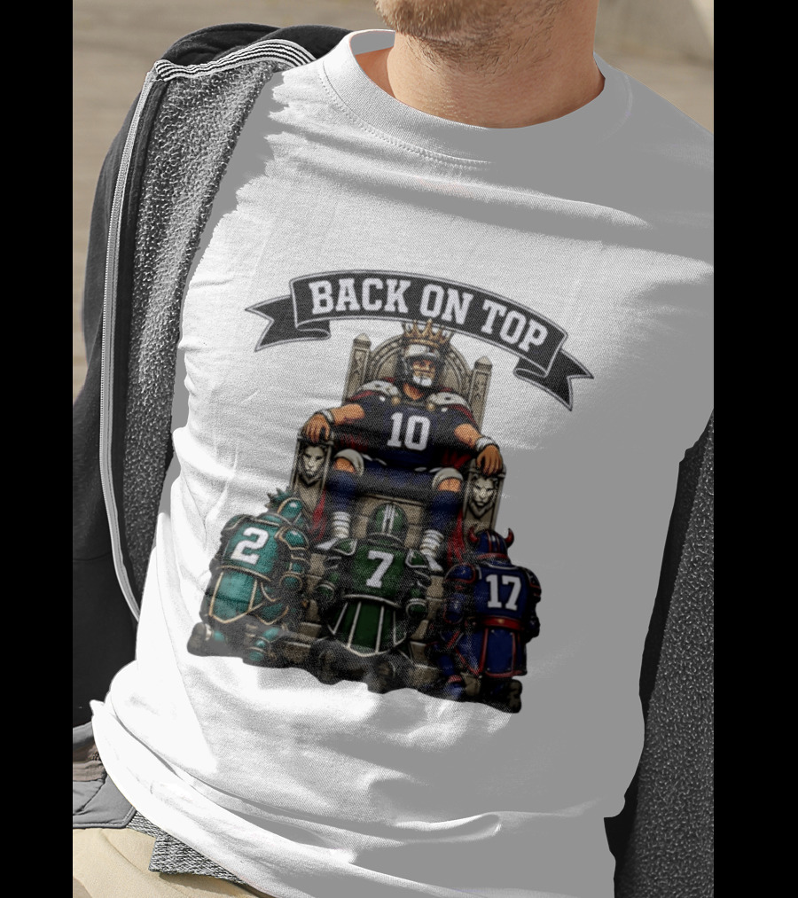 Back On Top Football Jersey Number 10 Quarterback With Throne And Rivals T-Shirt