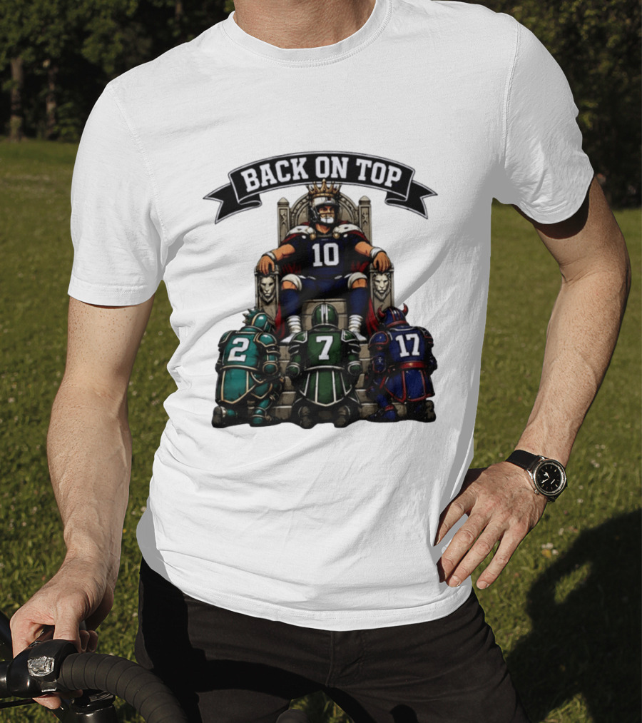 Back On Top Football Jersey Number 10 Quarterback With Throne And Rivals T-Shirt