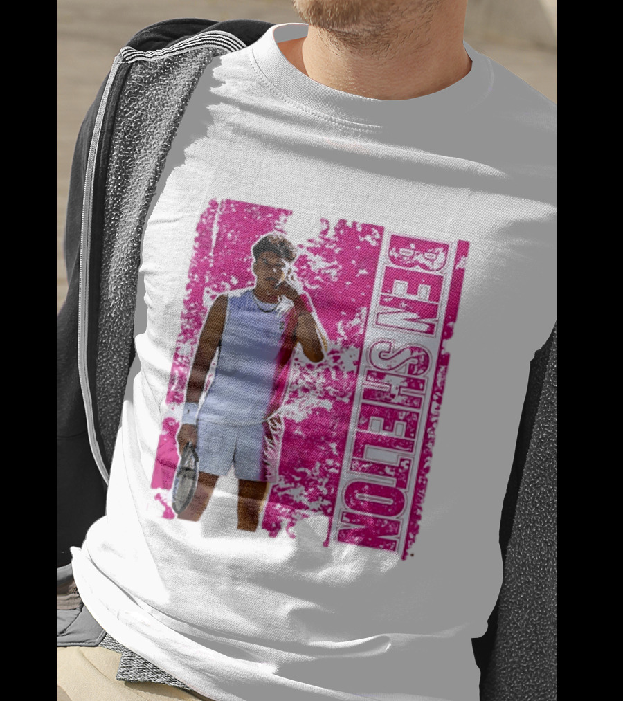 Ben Shelton Tennis Star Distressed Pink T-Shirt