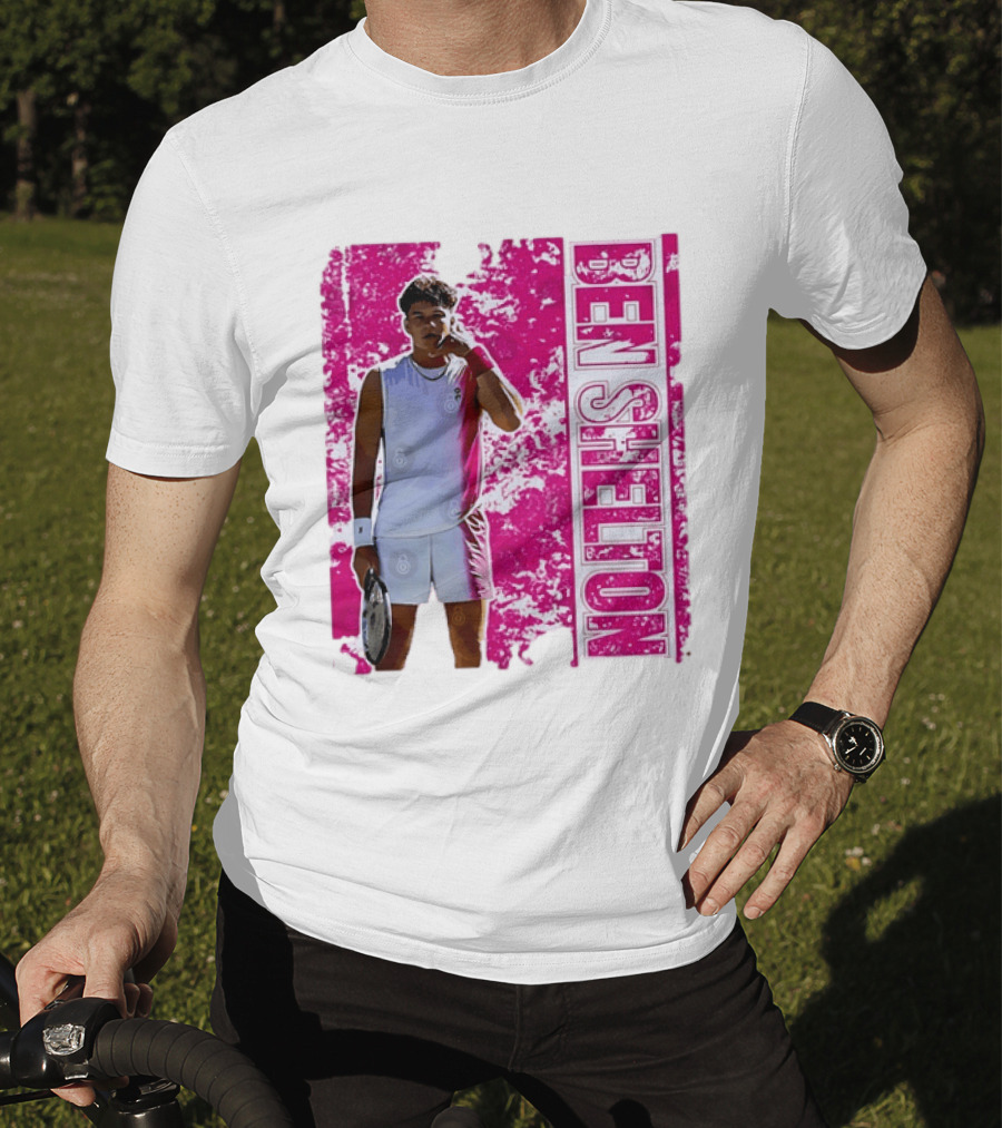 Ben Shelton Tennis Star Distressed Pink T-Shirt