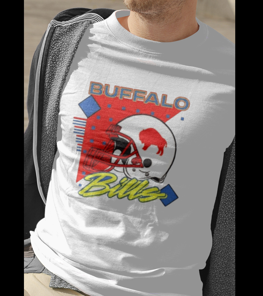 Buffalo Bills Football Helmet Retro 90s T-Shirt