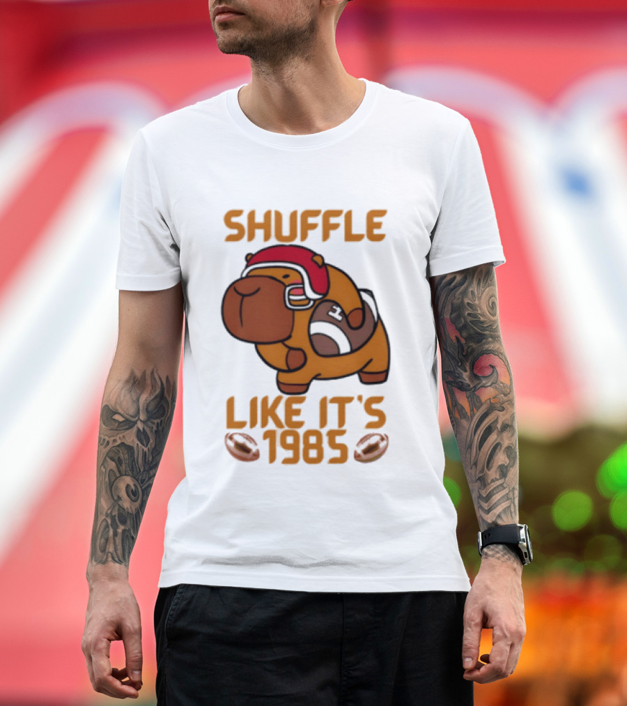 Shuffle Like It's 1985 Capybara With Headphones T-Shirt